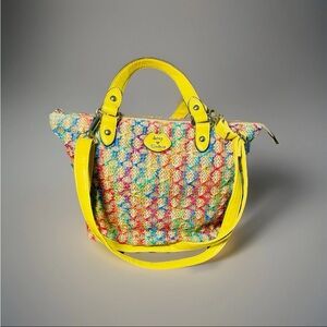Vintage Y2K Juicy Couture Purse Shoulder Bag Woven Colorful Crossbody Straw